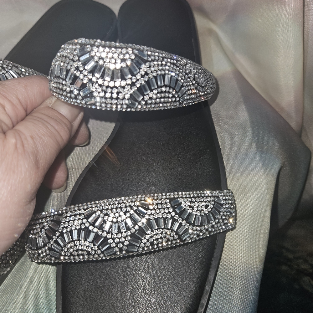 Beautifully Beaded Double Strap Slides EU 39 NWT